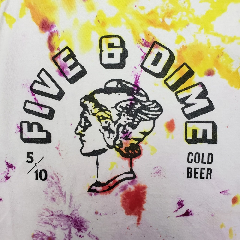 Comfort Colors Five & Dime Cold Beer Graphic Tank Top Tie Dye Muscle Shirt XL